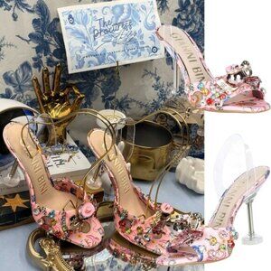 🆕 GIANNI BINI 🧿 NWOB Maddie Printed Rodeo Martini Heel Sandals, Pink - Sz 9